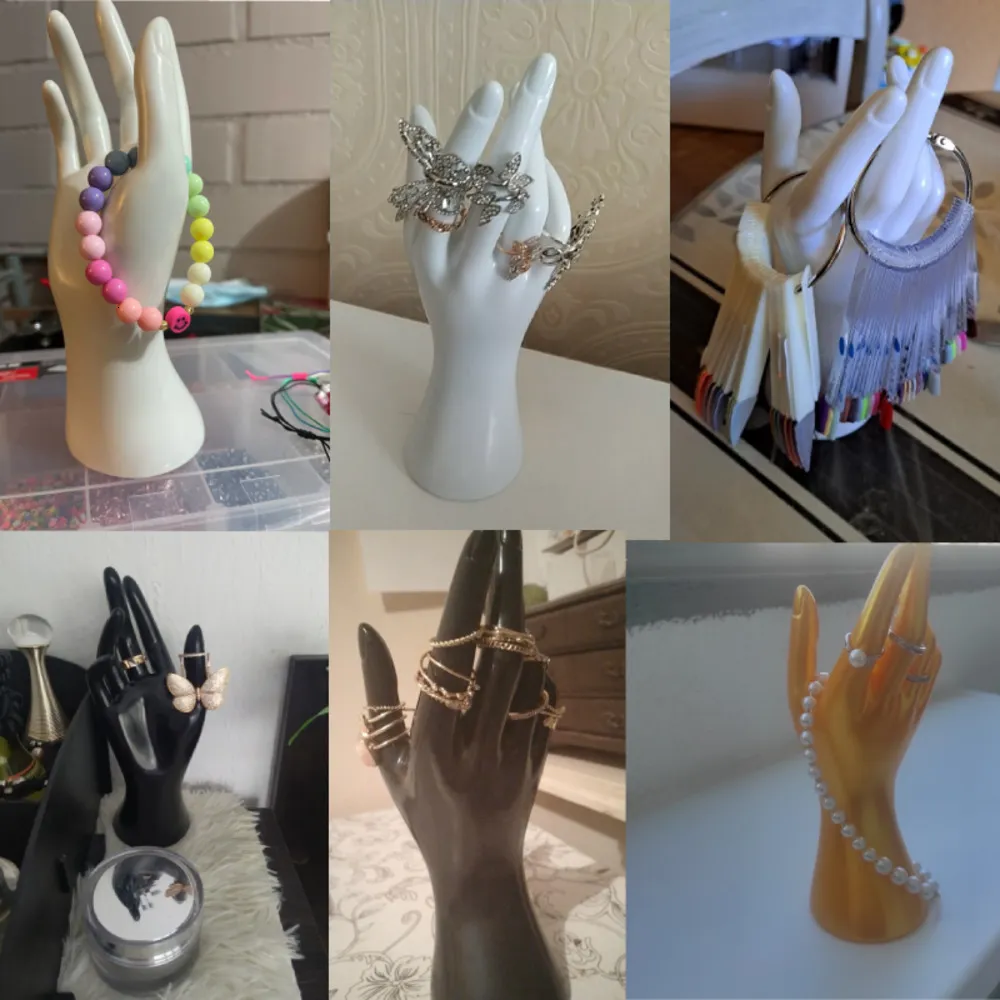 duojin Mannequin Hand Arm Display Base Female Gloves Jewelry Model Stand Black
