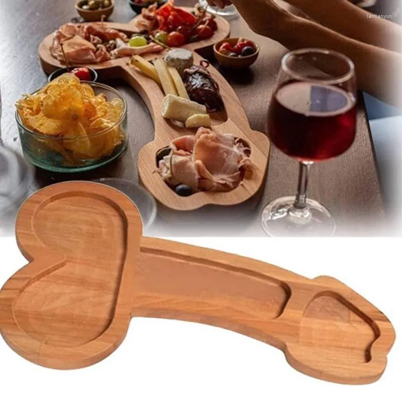 Plates Funny Camping Wood Outdoor Dinner Plate Natural Creative Fruit Decora Wine Table Atmosphere Props For Family Party Picnic