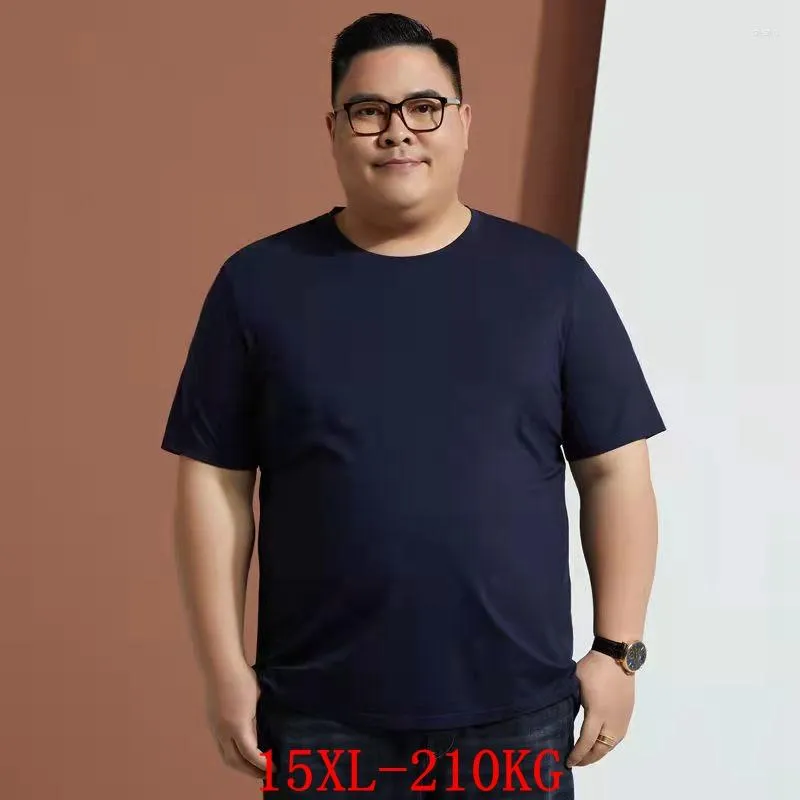 Herr t-skjortor anginana stor t-shirt 15xl 210 kg sommaren 12xl 10xl 8xl kort ärm rund hals lösa casual svart och vit blå stor topp