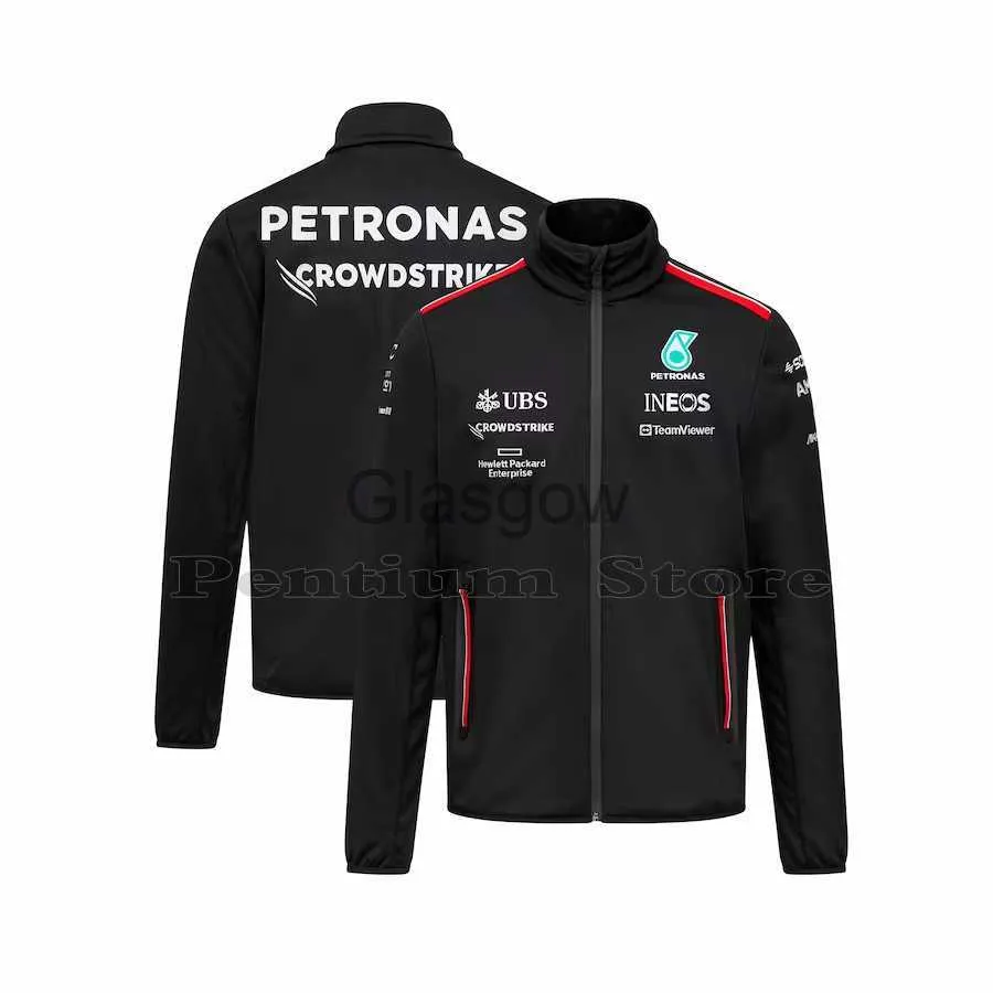 Motorcycle Apparel 2023 F1 Petronas Printed Formula 1 Car Fans Racing Team Clothing Jacket Windproof Keep Warm Black Zipper Lnsert Sportswear x0803