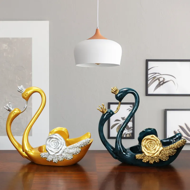 Decorative Objects Figurines Swan Wine Rack Oblique Ornaments Europeanstyle Modern Minimalist Cup Gift Living Room Cabinet Decorations Home Decor 230802