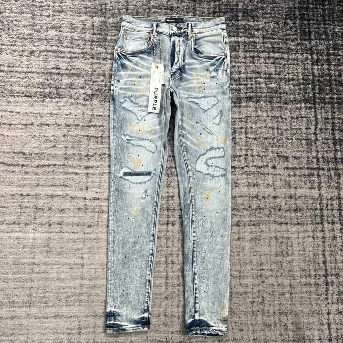 Roxo marca jeans jeans roxo jeans designer jeans masculino designer jeans para homens mulheres calças verão buraco 2023 novo estilo bordado auto cultivo e pequeno