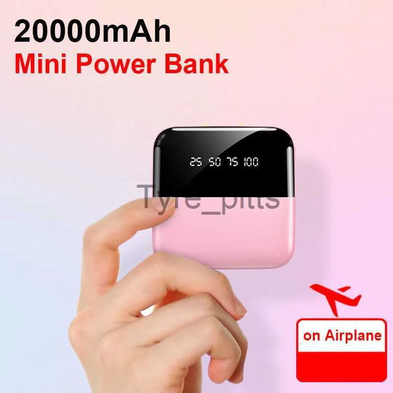 Беспроводные зарядные устройства 20000 мАч -портативный внешний банк питания с двойным USB -светодиодным фонариком Flashlight Power Bank для iPhone 12 11 Xiaomi Poverbank X0803