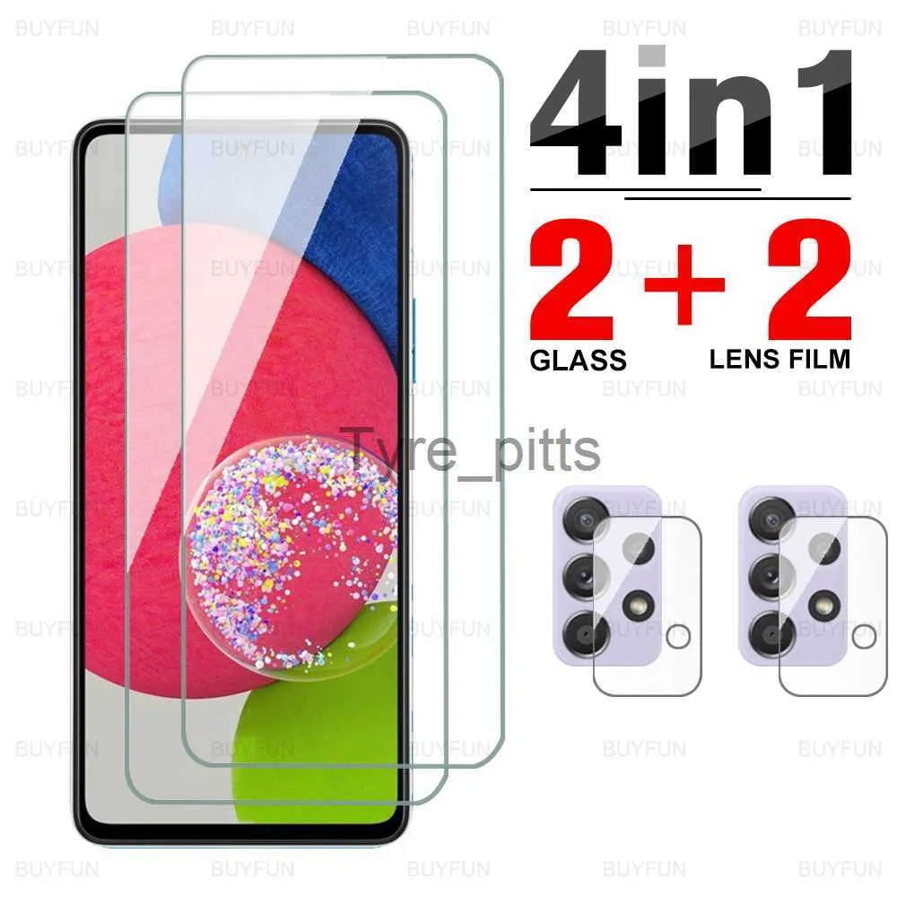 Protekcje ekranu telefonu komórkowego 4In1 Hartowane GLAS CUSE DLA SAMSUNG GALAXY A52S 5G 6,5 cala HD Protector dla Galaxy A52S Galax A 52S SM-A528B Film aparatu x0803