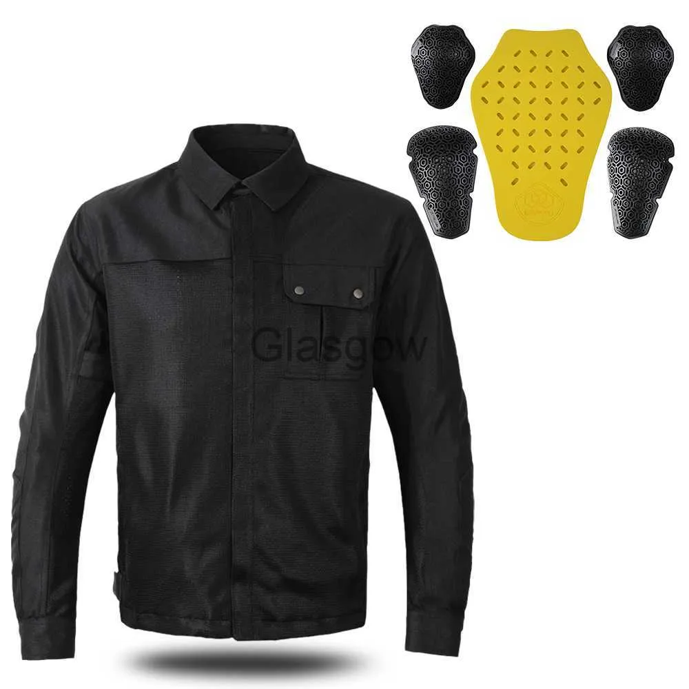 Motorradbekleidung VEMAR Herren-Motorradjacke, atmungsaktive Sommerjacke, CE-Schutz, Retro-Schwarz, Motorrad-Motorradfahrer, Netzbekleidung, Reiterhose x0803