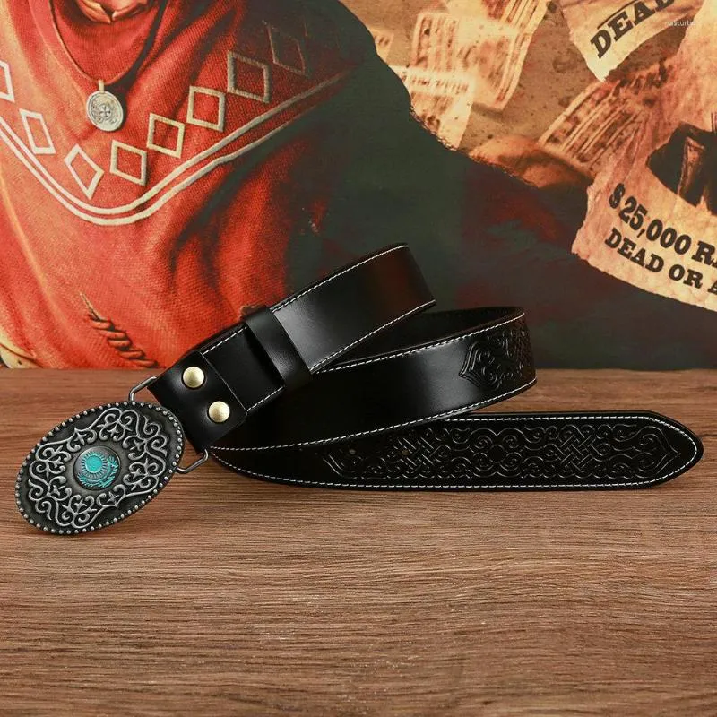 Bälten Western Cowboy Zinc Alloy Drip Oil Vintage Flower Belt Buckle Men's Leather Birthday Present