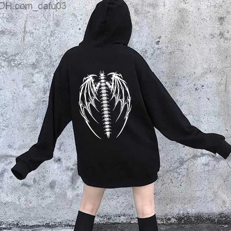 Herren Hoodies Sweatshirts Y2k Fashion Zipper Hoodie Damen Herbst Engel Print Langarm Top 90er Jahre Harajuku Street Kostüm Gothic Sweatshirt Mantel Z230803