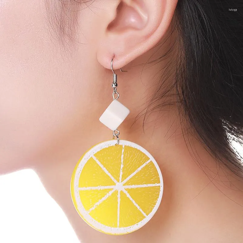 Boucles d'oreilles pendantes 2023 Design de marque fait à la main tranche de citron minimaliste cadeau d'été généreux pour les femmes