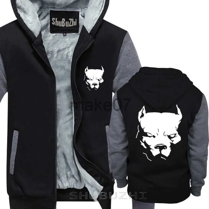 Men's Hoodies Sweatshirts male funny present PITBULL American Pit Bull Spiked Dog Collar Mens warm coat Men thick jacket Print Cotton warm coat sbz5188 J230803