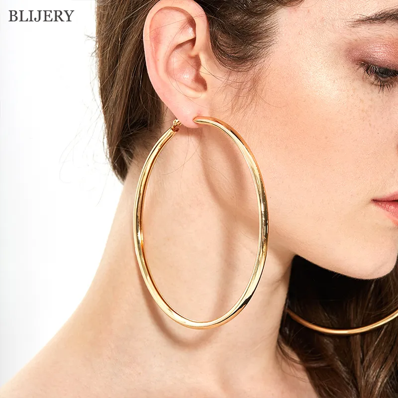 Stud BLIJERY Fashion Oversized Big Hoop Earrings For Women Basketball Brincos Large Thick Round Circle Hoops Punk Jewelry 230802