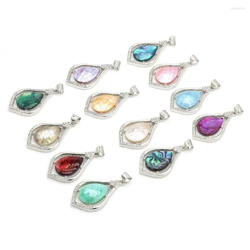 Hangertjes Kettingen Natuurlijke Schelp Abalone Witte Waterdruppel Hol Legering Voor Sieraden MakenDHZ Ketting Oorbel Accessoires Lahja Feest30x50mm