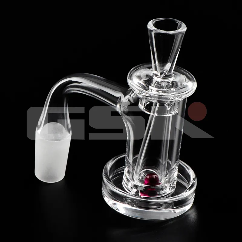 Accessori fumatori con bordo smussato a saldatura completa Set di banger spinner al quarzo con 1 perle di rubino Terp pipe dab rig Bong Narghilè