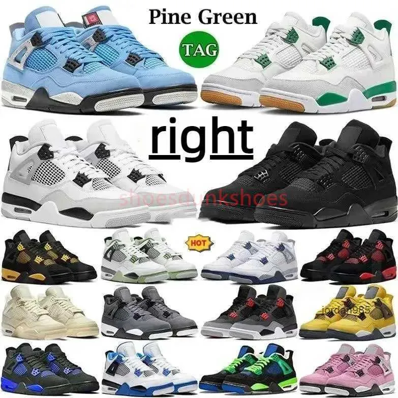 2024 basketball shoes jumpman 4 4s mens womens Military Black Cat Red Thunder Sail University Blue White Oreo Fire Pure Midnight Navy pine green Sports shoes sneakers