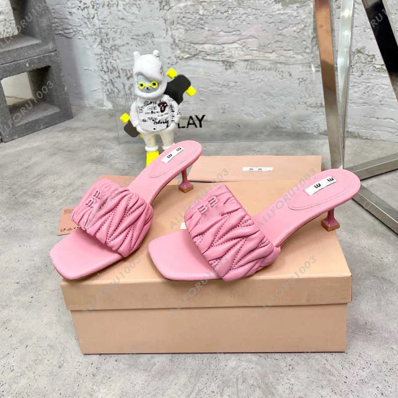Miui Slippers Sandals Designer Flat Lummer Luxury Slides для мужчин Женщины резиновые кожа