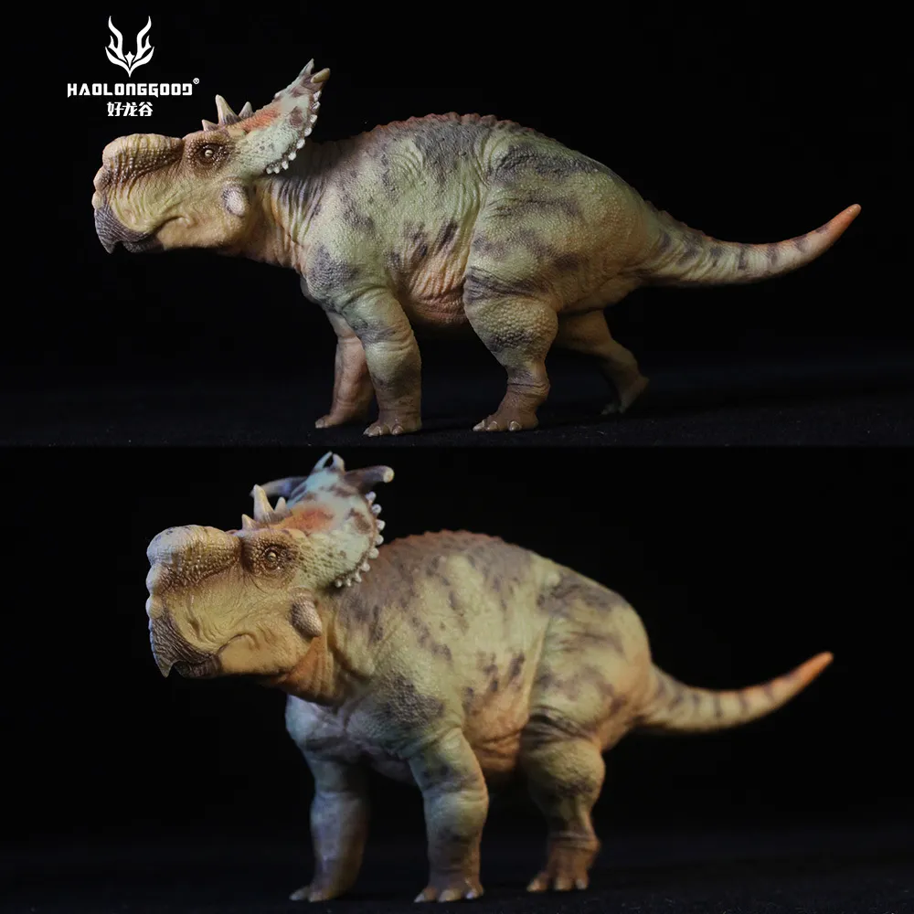 Action Toy Figures HAOLONGGOOD 1 35 Pachyrhinosaurus Dinosaur Toy Ancient Prehistroy Animal Model 230802