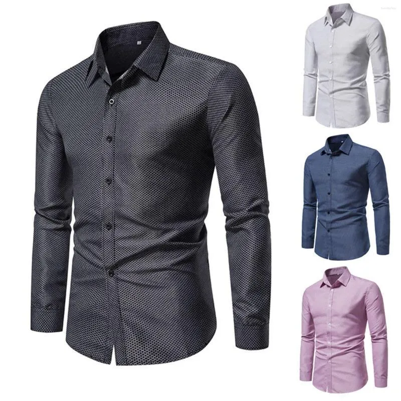 T-shirts à manches longues pour hommes Scrub Tops Hommes Casual Automne Chemise Revers Bouton Cardigan A