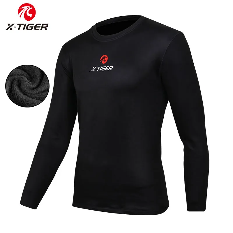 Cycling Shirts Tops XTIGER Winter Base Layer Long Sleeve Warm Bike Underwear Fleece Sports Shirt Keep Racing Bicycle 230802