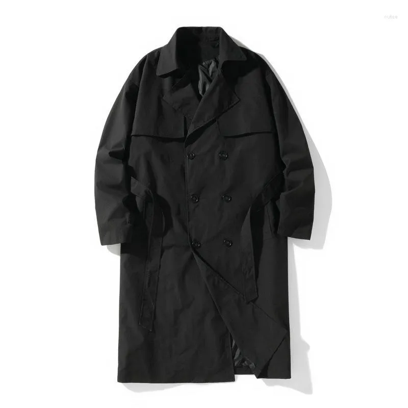 Trenchcoats voor heren lente en herfst gepersonaliseerde mode double-breasted halflange klassieke jas groot formaat