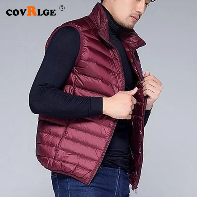 Heren Vesten Winter Mannen Eendendons Vest Jas Ultralight Mouwloos Puffer Vest Jas Ultra Dunne Warme Lichtgewicht Donsjack Taille MWB014 230803