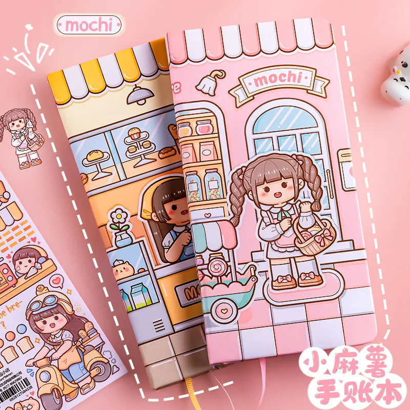 Adesivi adesivi Piccolo mochi materiale adesivo per account a mano di alto valore set completo di cuore per ragazza carina per bambini notebook portatile con vento 230803