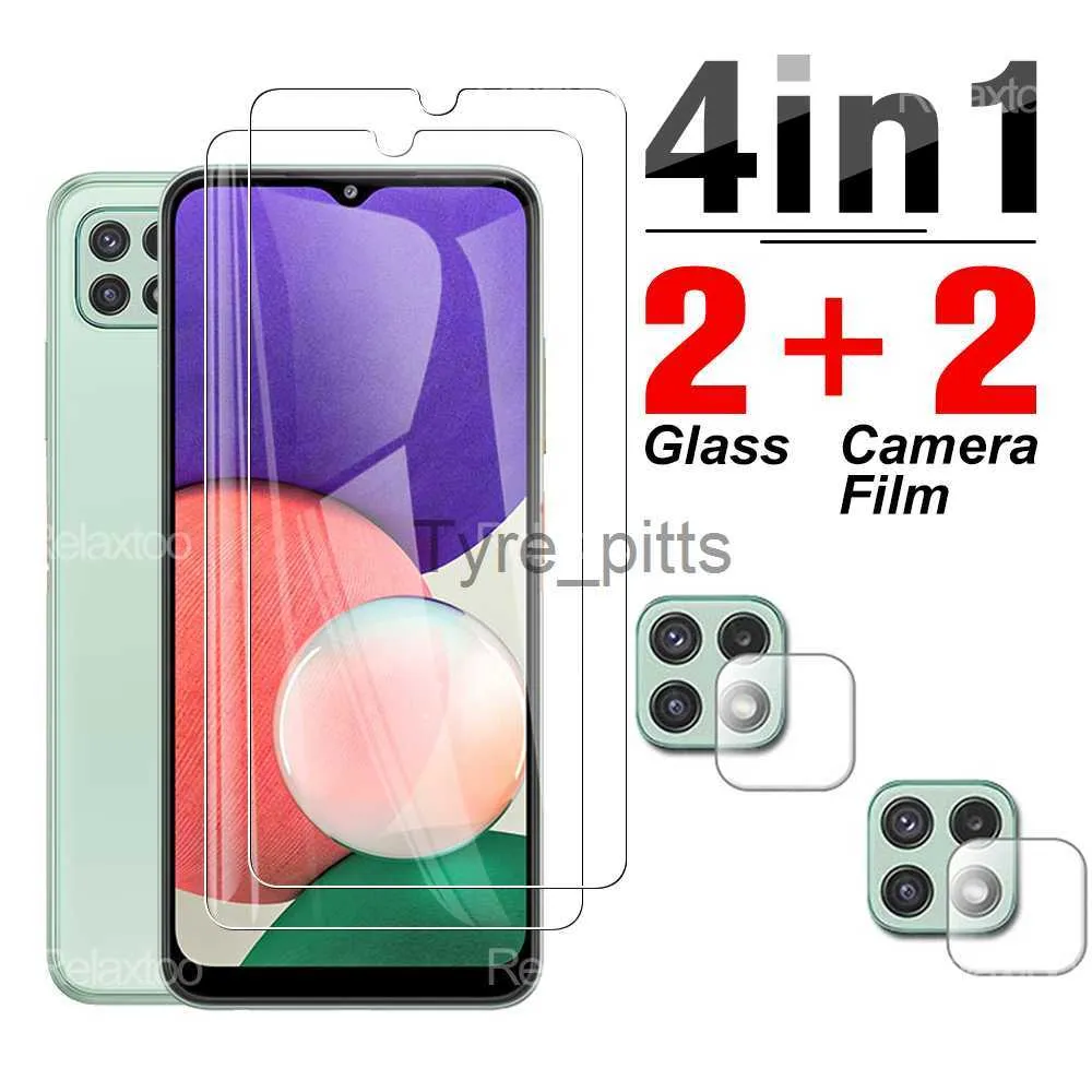 Cell Phone Screen Protectors 4 in 1 Tempered Protector Glass For Samsung Galaxy A22 4G/5G 6.6'' 22a a A 22 Phone Transparent Screen Protective Cover Film x0803