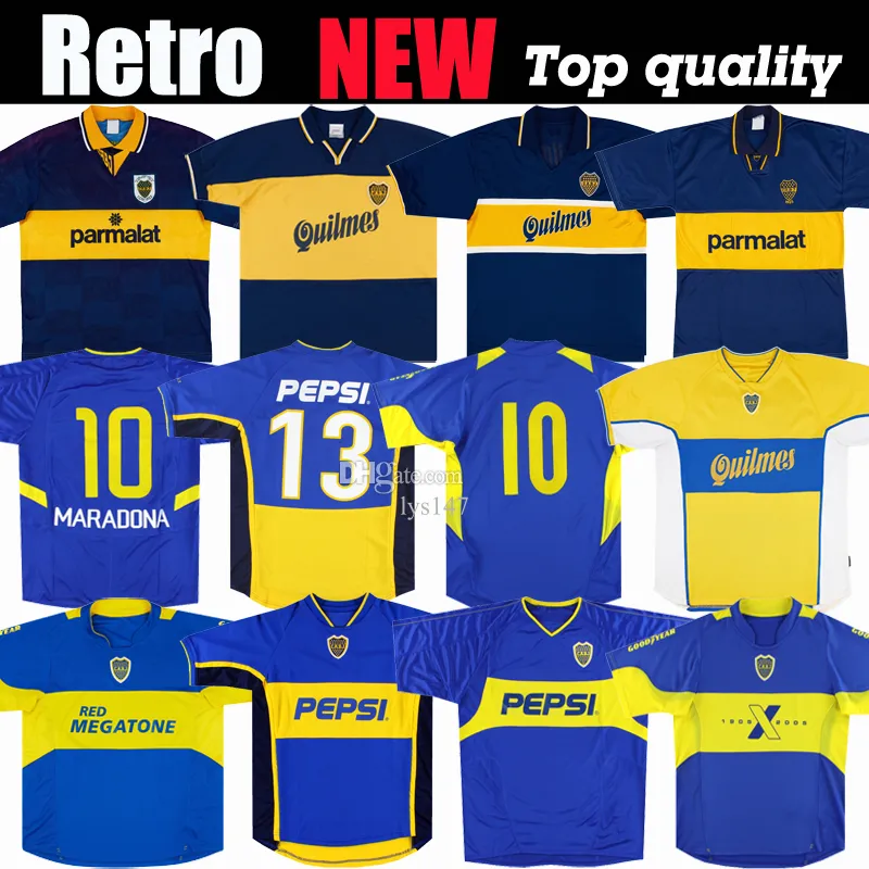 84 95 96 97 98 99 Maglie da calcio retrò Boca Juniors Maradona ROMAN Caniggia RIQUELME 2002 PALERMO Maglie da calcio Maillot Camiseta de Futbol 99 00 01 02 03 04 05 06 1981 07