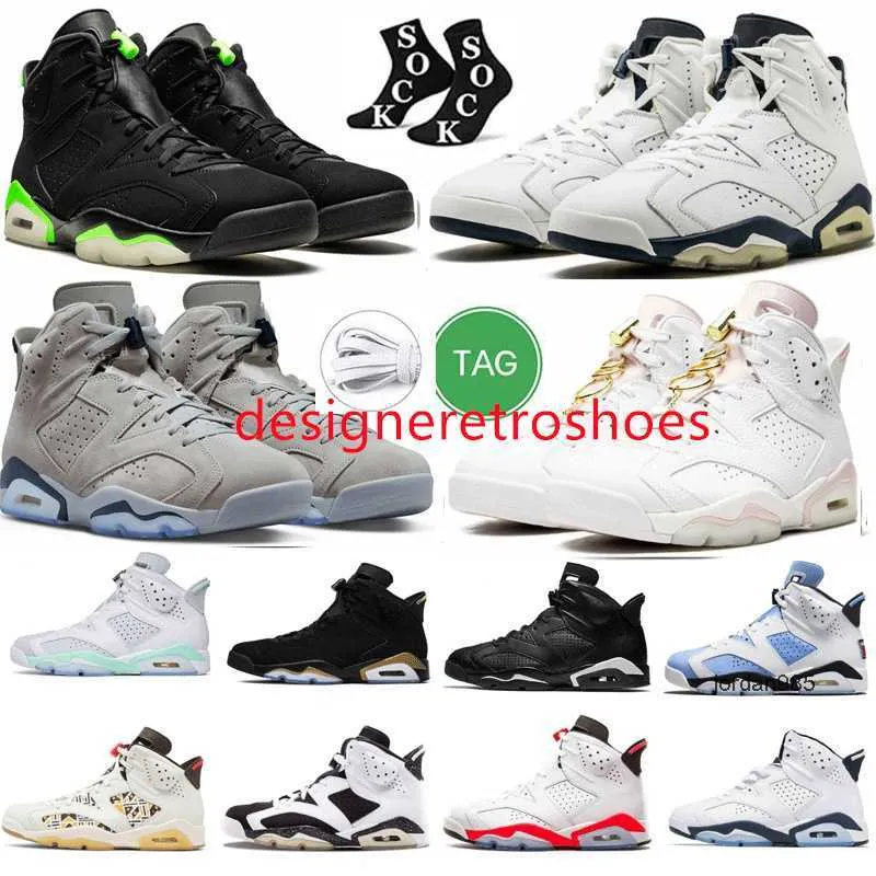 2024 UNC White 6 6s Basketbalschoenen Heren Cool Grey Red Oreo Mint Foam Midnight Navy British Khaki Metallic Silver Black Infrared Georgetown Sports Sneakers maat 13