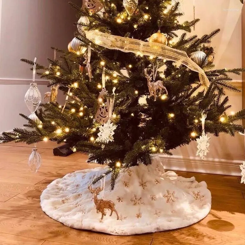 Noel Süslemeleri Ağaç Etek Yapay Peluş Noel Halı Beyaz Zemin Mat Süsleme Yıl Navidad Ev