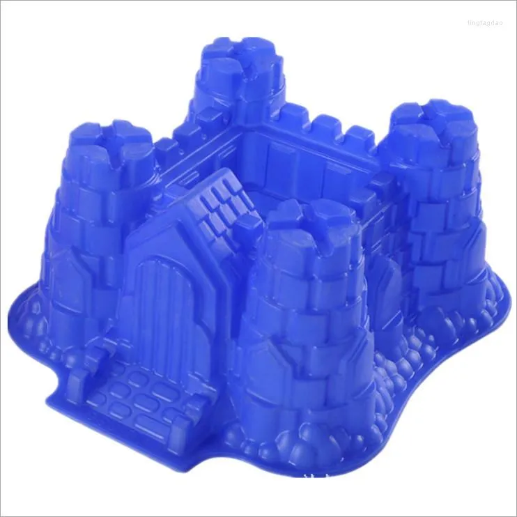 Bakning formar 3D Castle Bundt Cake Pan Bread Chocolate Bakeware Silikon Mögelverktyg Dekorera kökstillbehör