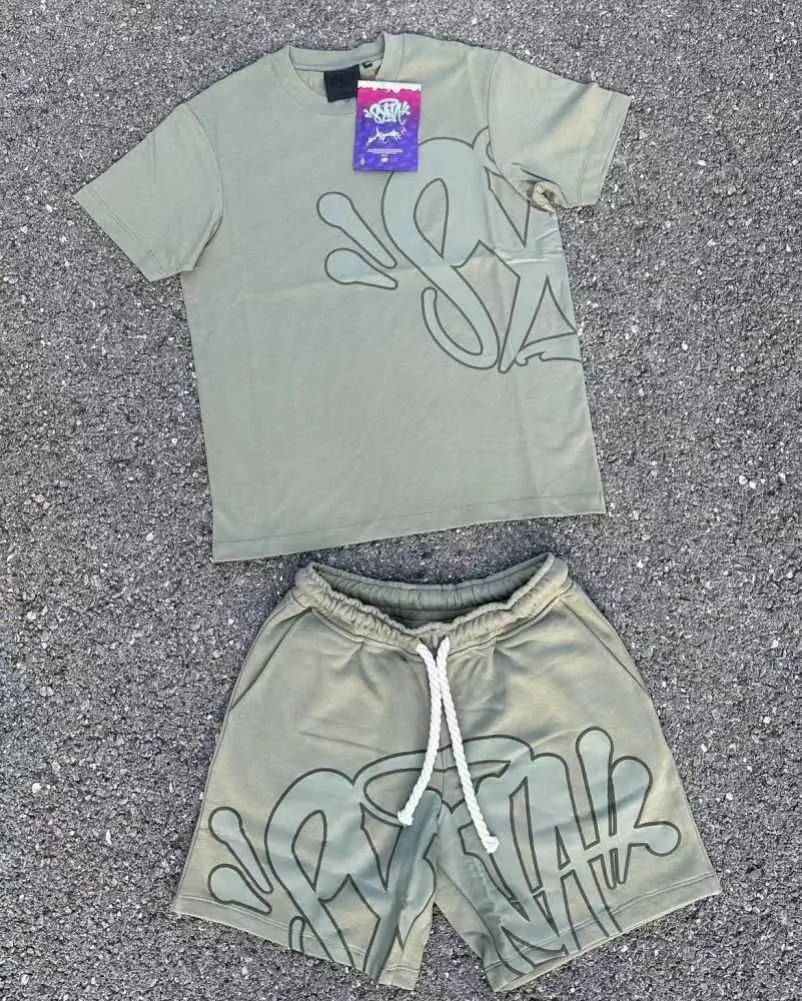 Groen Syna Shirt Syna Central Cee Summer Men T-shirt Set Afdrukken Trendy Synaworld Tracksak Kleding Kleding Synas Synas Shirts B1