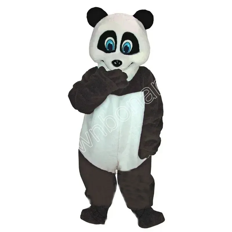 Blue Eyed Panda Mascote Animal Traje Roupas Adultos Festa Fancy Dress Outfits Halloween Xmas Outdoor Parade Ternos
