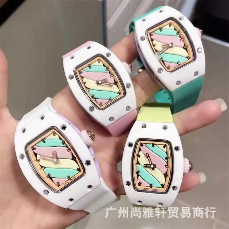 Trendy Ri chad Mechanical Designer Watch Cotton Candy Bucket Shaped Quartz Fashion Women's Watch Tips Import Movement With Logo