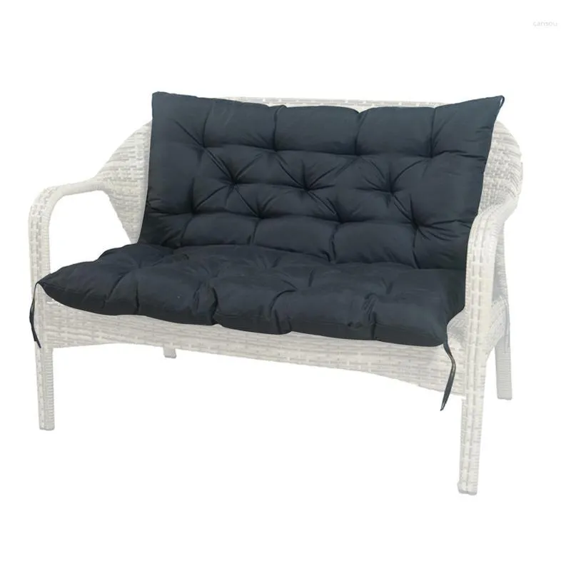 Oreiller chaise longue coussin 2 places banc de jardin doux respirant épais couleur unie extérieur chaise à bascule