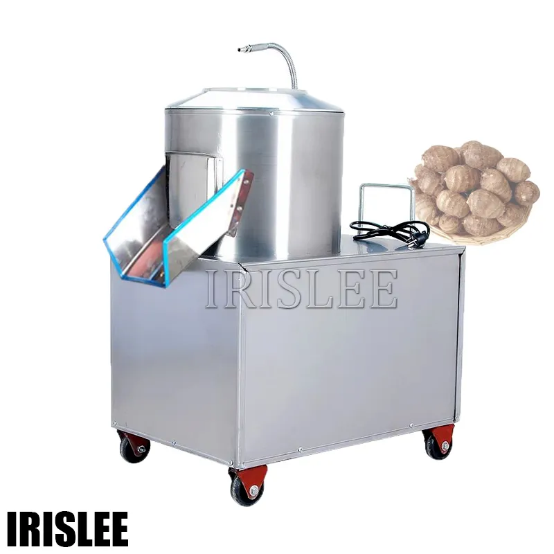 Automatisk industriell potatis ingefära rullbricka penselskalningsmaskin potatisskalningsmaskin