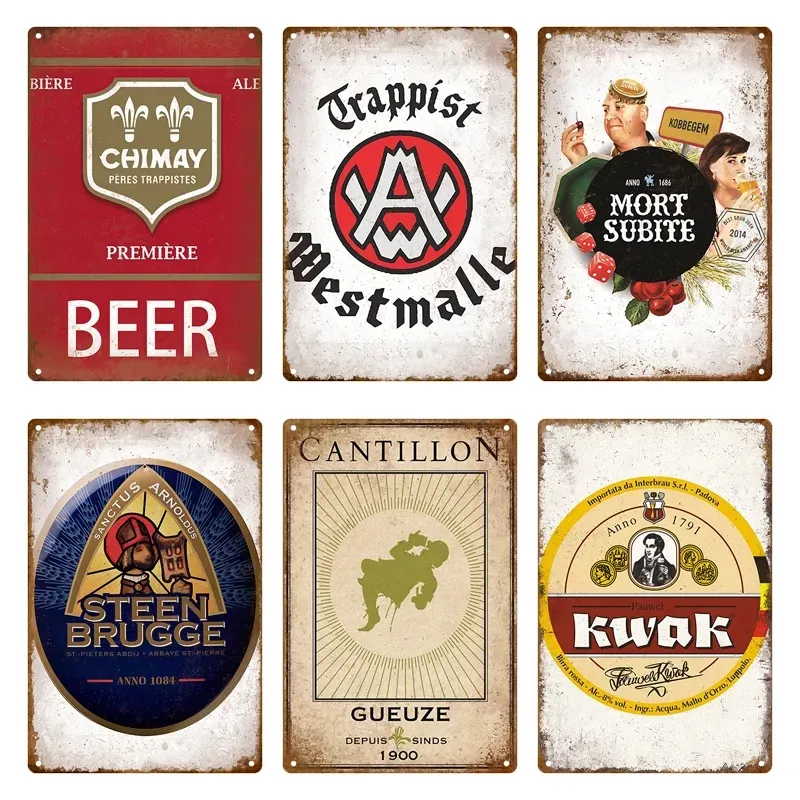 Bière Marque Vintage Tin Sign Célèbre Bière En Métal Signe Décoratif Plaque Murale Rétro En Métal Affiche Pour Garage Man Cave Bar Pub Home Club Personnalisé Mur Décor 30X20CM w01