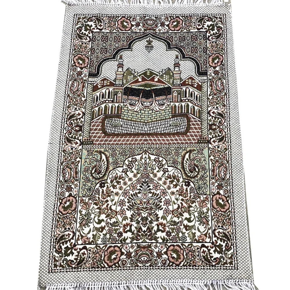 Tapis de prière musulman tapis de pèlerinage en coton épais tapis de prière  musulman avec un sac en tissu 70x110cm