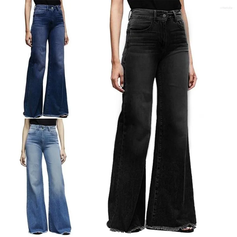 Jeans da donna a vita alta a gamba larga marca da donna Boyfriend Denim Skinny da donna Vintage Flare Plus Size 4XL Pant