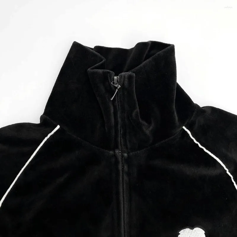 Luxury Mens Velour Jacket With Number Nine Embroidery Warm Winter Fleece Coat 36 From Yufuzuo 73.53 DHgate.Com