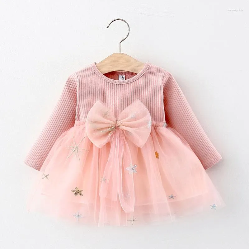 Vestidos para meninas Bear Leader Born Bebes Princesa Outono Natal Moda Infantis Babados Traje Vestidos Bonitos Bolsas 0-2A