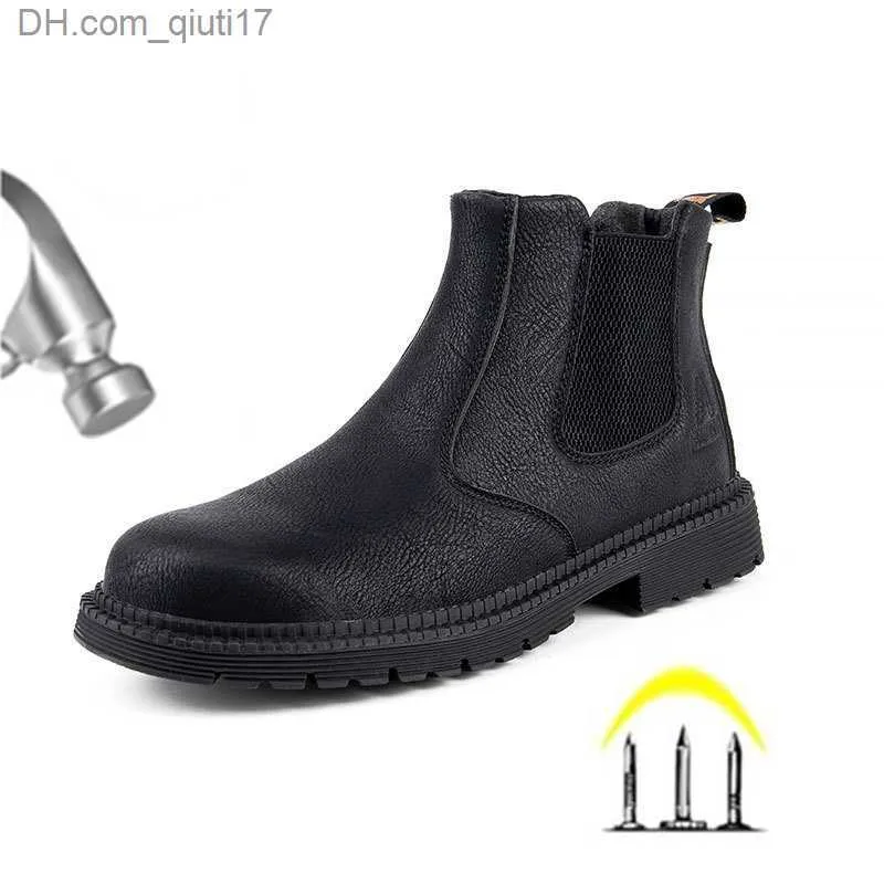 Botas Punta de acero zapatos de protección laboral anti impacto y anti perforación Suelas de goma para hombres zapatos de seguridad antideslizantes y resistentes al desgaste Z230803