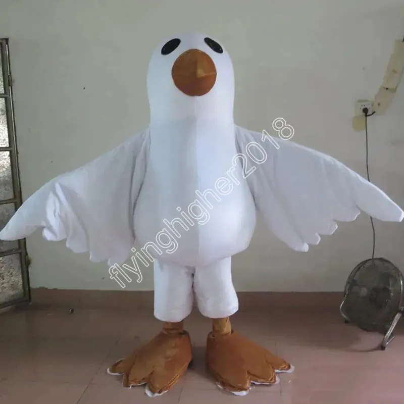 Mascots Costumes: White Bird Mascot Costume Adult Size Outfit For ...