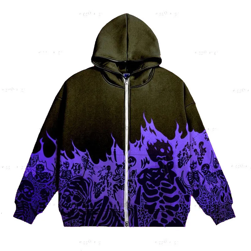 Skeleton Oversized Pullover Hoodie Sweatshirt, Unisex Y2K