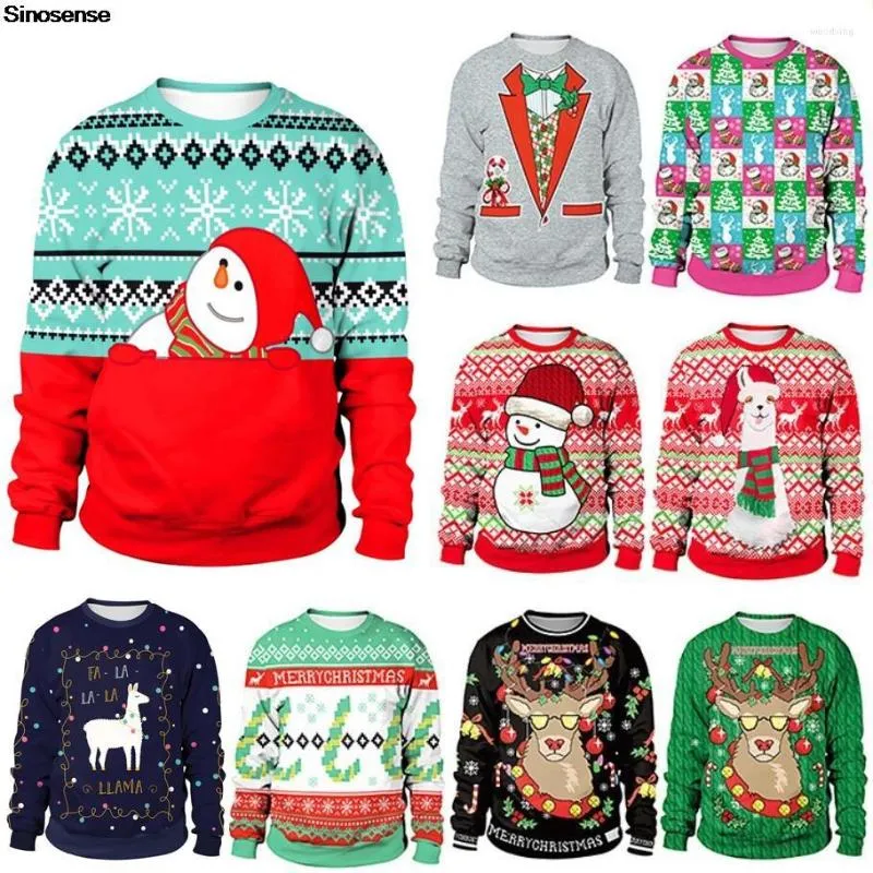 Men's Sweaters Men Women Funny Snowflakes Snowman Ugly Christmas Sweater Pullover Jumpers Couple Crew Neck Holiday Xmas Sweatshirt