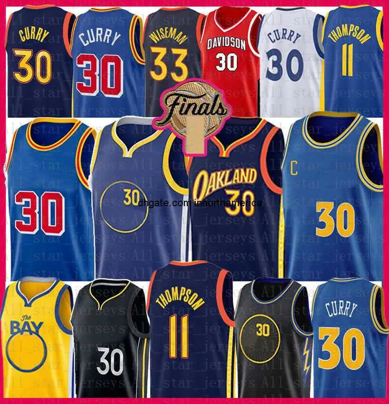 Maglia da basket Stephen Curry 30 Maglie James Wiseman Klay Thompson NCAA College per il 75° anniversario