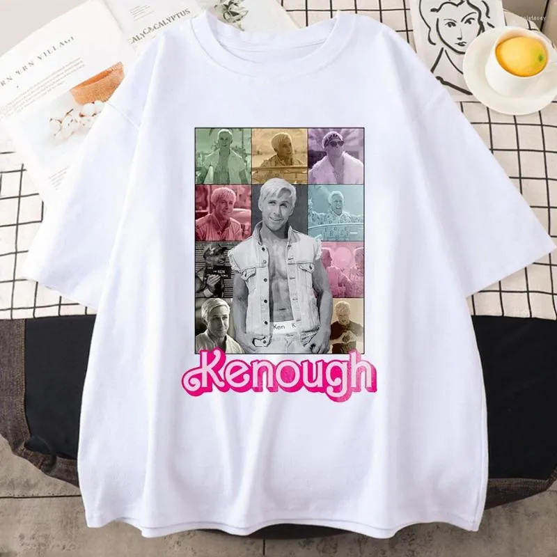 Magliette da uomo I Am Kenough Shirt Barbenheimer Pink Cartoon T-shirt Cotton Tshirt Uomo Summer Soft Tees Casual O-Collo Abbigliamento Donna