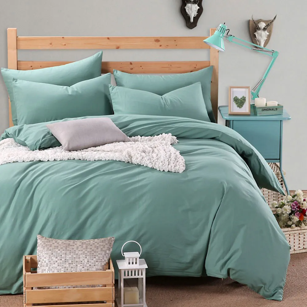 Ensembles de literie Svetanya Nordic Vert Turquoise Linge de lit en coton égyptien Ru Europe Queen King Family Size Set Drap housse Housse de couette 230802