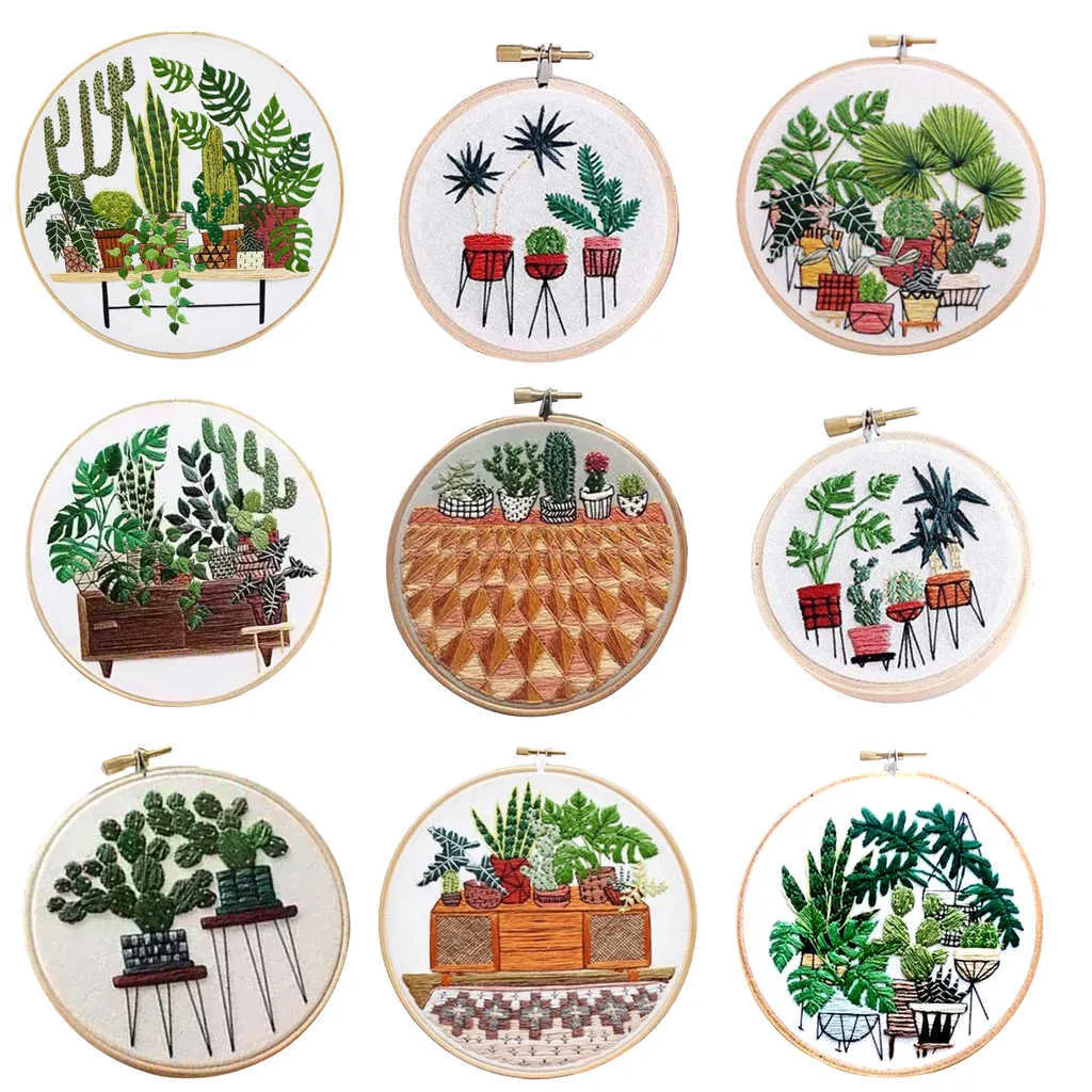 Chinese Stijl Producten Borduren Starter Kits Plant Kruissteek DIY Muur Hangt Home Decor