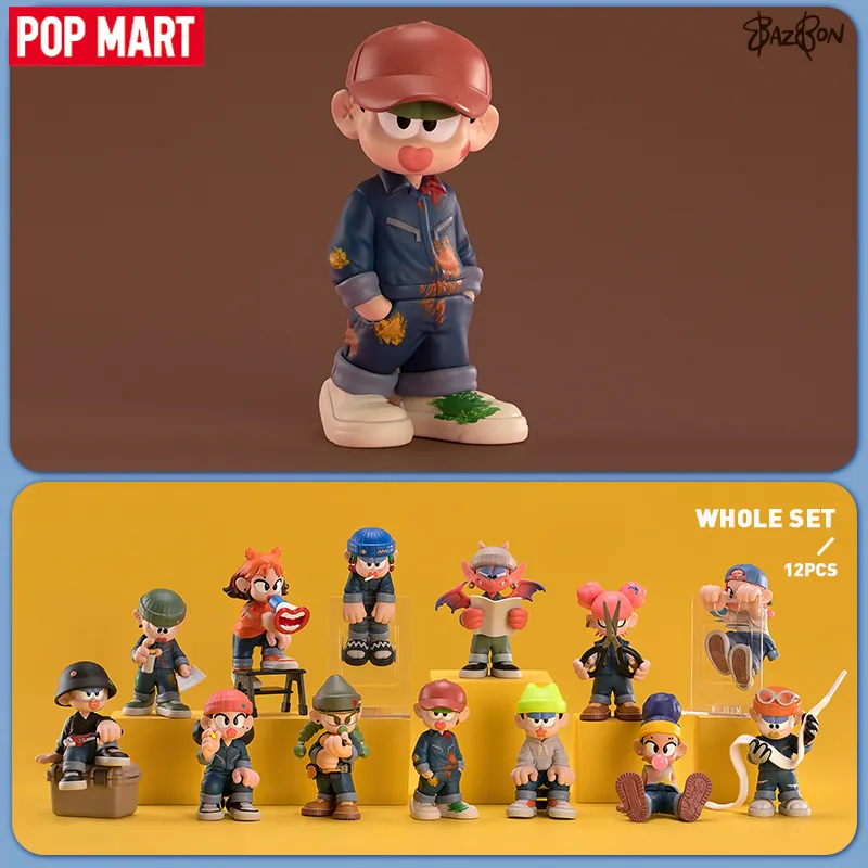 Figure di giocattoli d'azione POP MART BAZBON WORKING BOYZ SERIES Mystery Box 1PC12PCS Blind Box Action Figurine Art Toy Cute Figure 230803