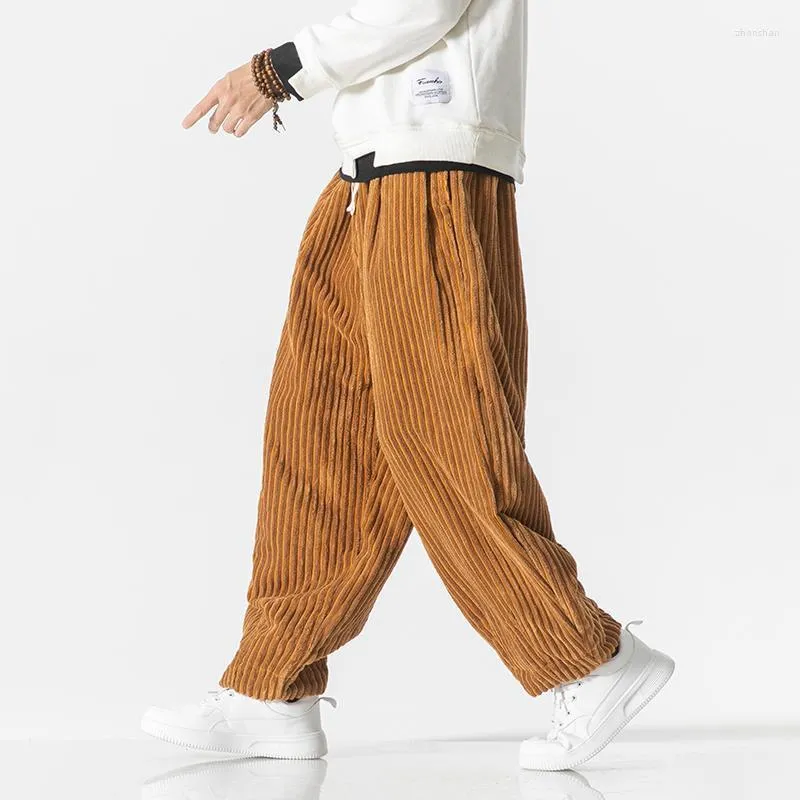 Pantaloni da uomo Autunno Inverno Velluto a coste Moda retrò Casual Allentato High Street Pantaloni Harem di grandi dimensioni a gambe larghe Abiti maschili