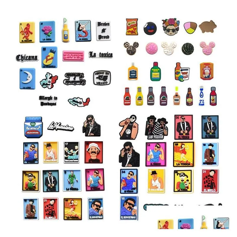 Schuhteile Zubehör Cartoon Clog Charms Benutzerdefinierte PVC Charm Dekoration Großhandel Drop Delivery Serie nach dem Zufallsprinzip